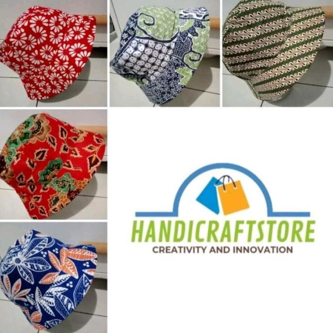 bucket hat batik jogja topi batik topi pantai bucket hat - ukuran besar