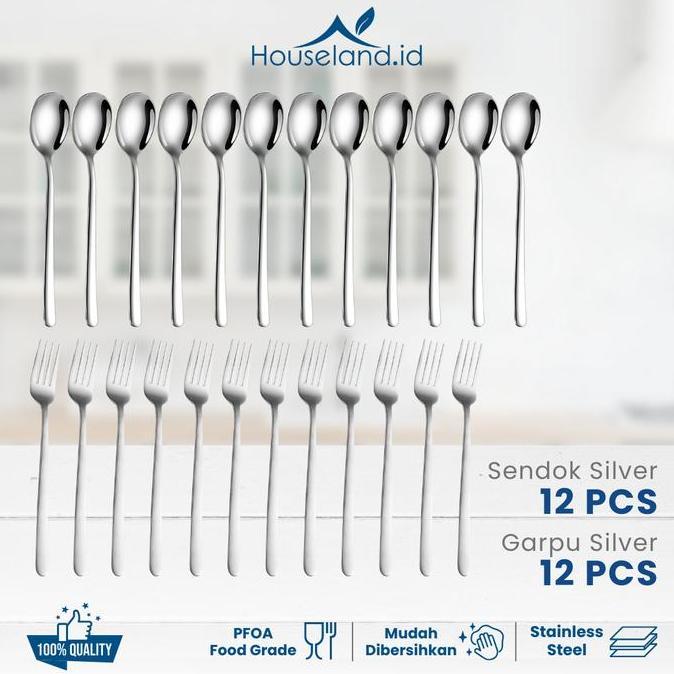 1 LUSIN SENDOK 1 LUSIN GARPU Sendok Korea Set Sendok Makan Sendok Set Tebal Kitchenware PS