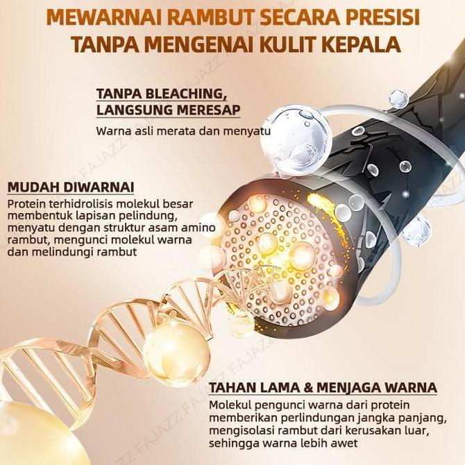 Styling- 100% Asli Dan OriginalFajazz5Bks* 30Ml Pewarna Rambut 2-In-1/Hair Coloring/Cat Rambut Bubbl