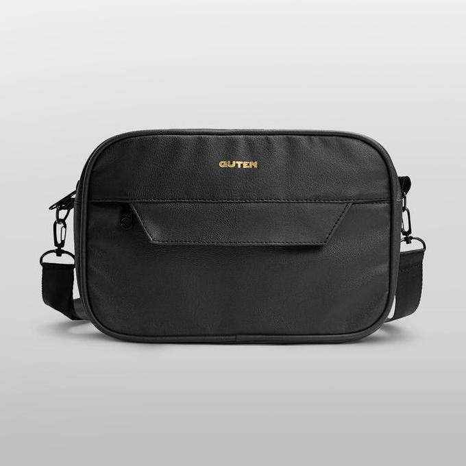 Backpack- Guten Inc - Tas Selempang Pria Dale Black Slingbag Hitam