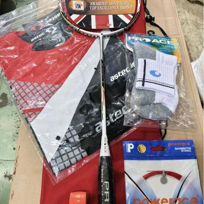 Promo Raket Badminton Pro Ace Sniper 1 White Orange Series Original Komplit Diskon