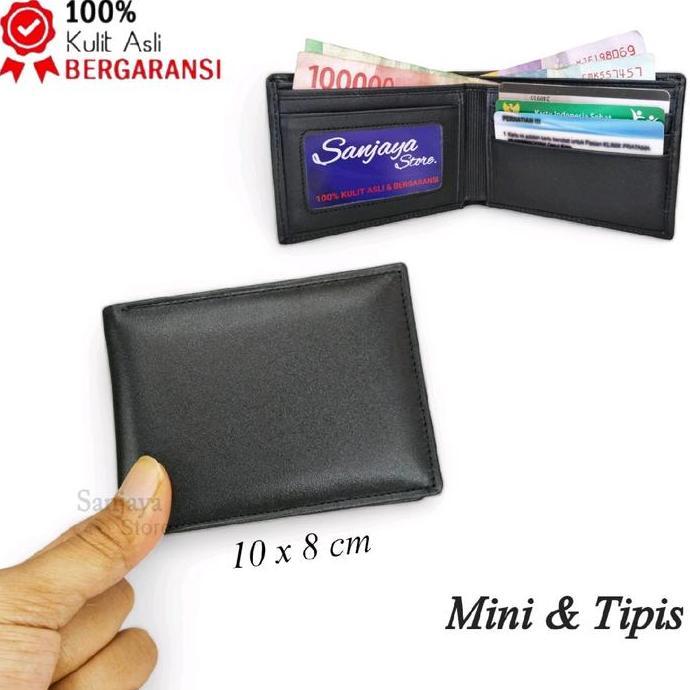 Backpack- Dompet Kulit Pria Mini 100% Original Lipat Kecil Tipis Slim Wallet Kulit Sapi Asli Simpel