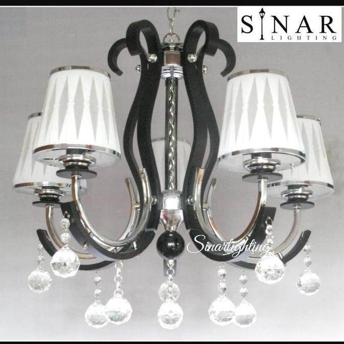 TERBARU - Lampu gantung minimalis kap kaca 9803/5