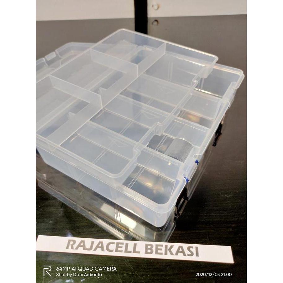 Instancodbisa- Storage Box 2Susun Tempat Penyimpanan Komponen Elektronik 234*168*62Mm