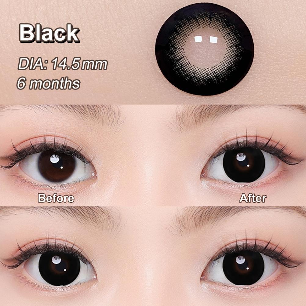 garansi [0.00~-6.00]magister softlens hitam 14mm-14.5mm softlens minus