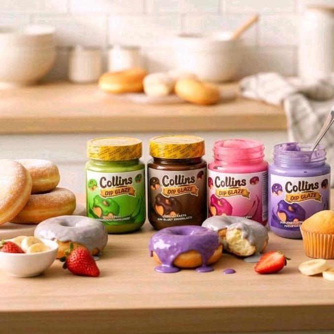 Foodbig- Selai Extra Glaze Collins Repack 200Gr Coklat Premium Kemasan Botol - Aneka Topping Mie Lid