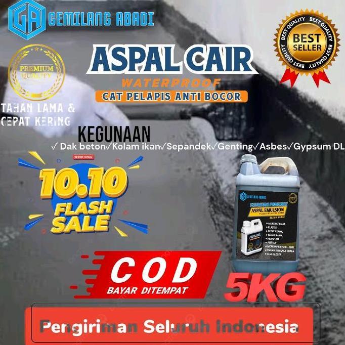 Cat- Aspal 5Kg Cair Waterproof Anti Bocor