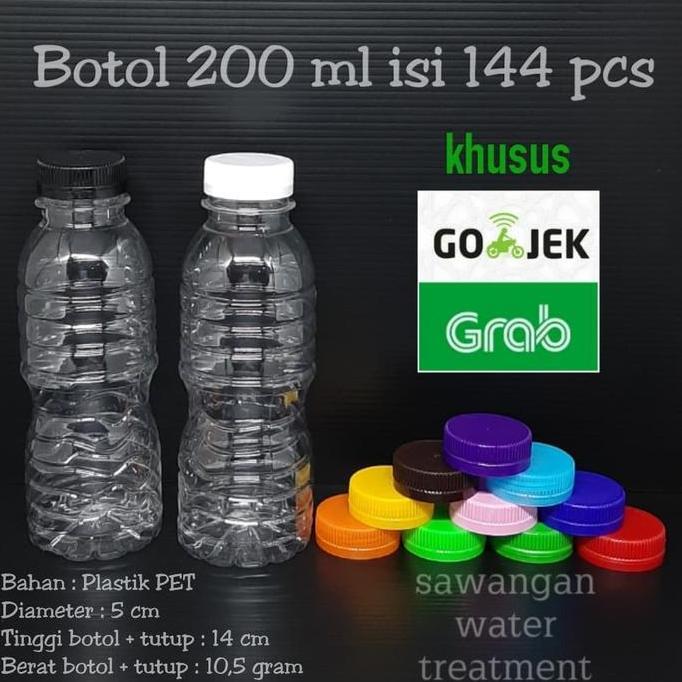 Instancodbisa- Botol 200 Ml Khusus Gojek Botol Jus/Susu/Puding/Jamu/Yogurt