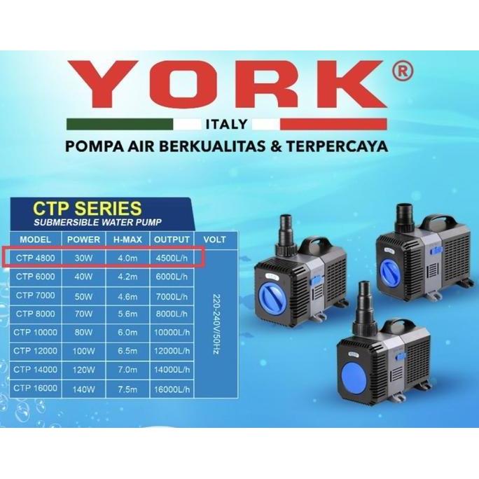 YORK CTP 4800 pompa celup akuarium submersible pump aquarium