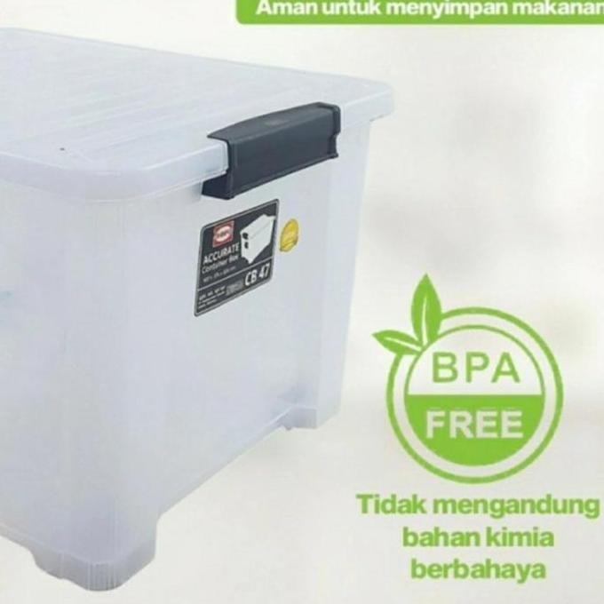 Instancodbisa- Box Container Cb 47 Liter Transparan Bening Accurate Shinpo Rak Susun