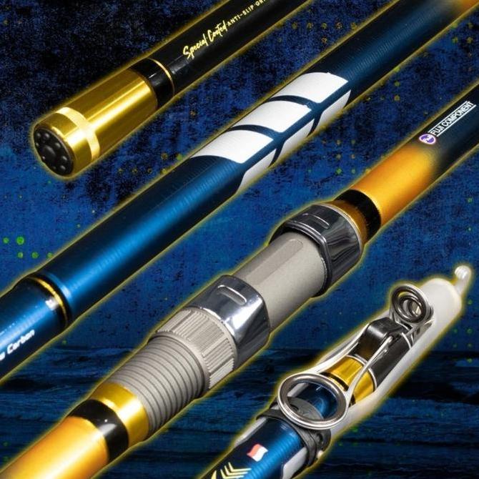 Joran Pancing Daido Blue Shark Antena Surf Pantai Full Ring Fuji