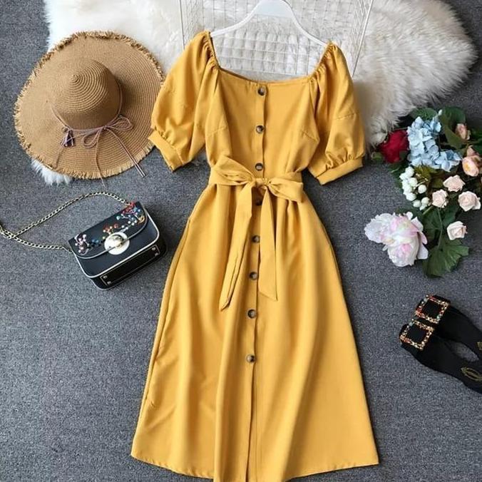 Promo BASIC ID FASHION Dres Wanita  zamira LD 90 PJG 91CM  UK L  XL Diskon