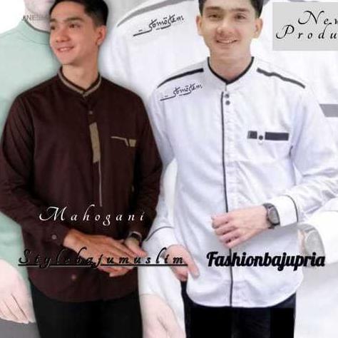 ORIGINAL BAJU KOKO MUSLIM ORIGINAL LENGAN PANJANG MOTIF TERBARU BAJU KOKO SERAGAM  WARNA PUTIH LENGA