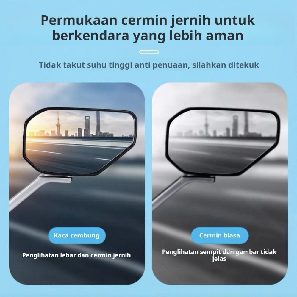 Promo  [ Visibility Max ]Spion Motor Cembung Lebar - Kaca Spion Besar Untuk Motor Listrik, Skuter, M