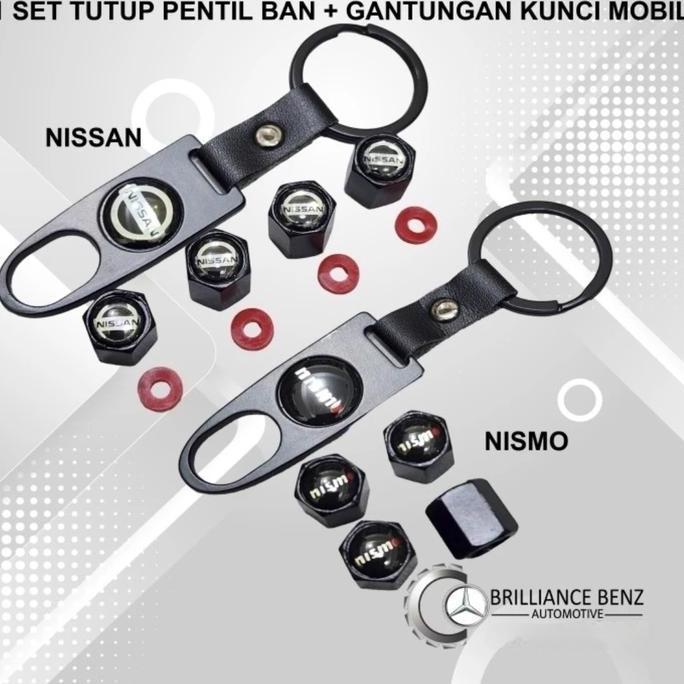 DS42 - TUTUP PENTIL BAN + GANTUNGAN KUNCI MOBIL NISSAN NISMO PENUTUP PENTIL