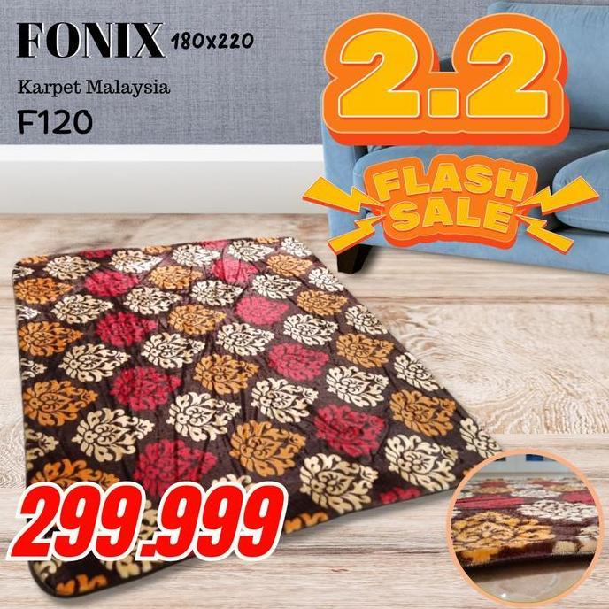 Karpet Busa FONIX Malaysia Bulu Super Lembut Anti Slip 180x220 F120