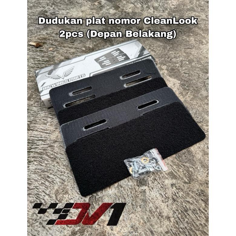 Grade Ori 2Pcs Dudukan Plat Nomor Motor Cleanlook  +Baut Universal Semua Jenis Motor Beat Vario Mio 
