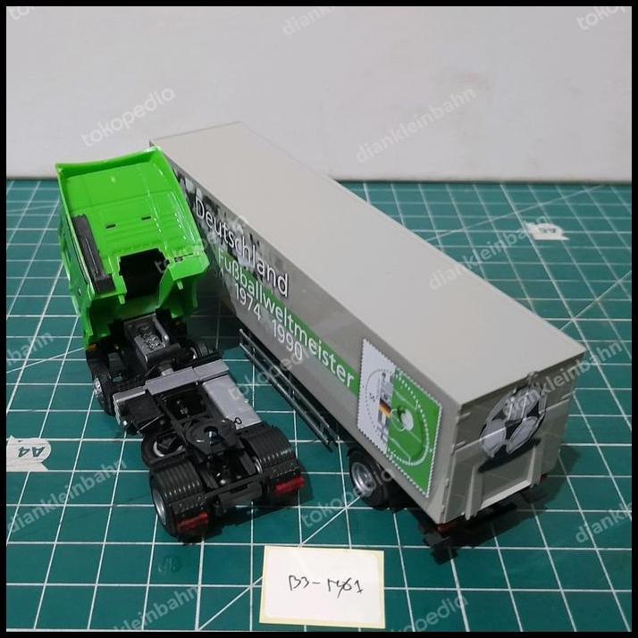 DISKON AWM SKALA 1:87 MAN TRUCK HIJAU DEUTSCHLAND FUSSBALLWELTMEISTER B3-N01