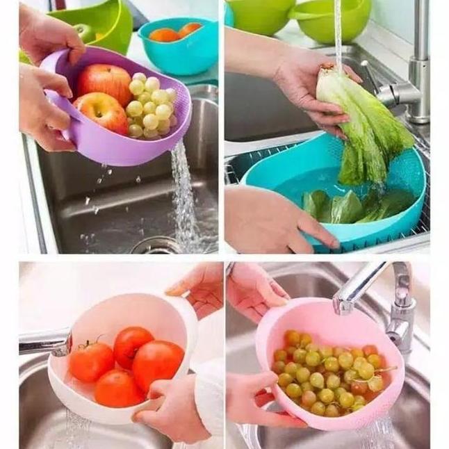 Mall Perabot | Wadah Tempat Cuci Beras | Baskom Tirisan Pencuci Buah Sayuran | Saringan Kacang Kacan