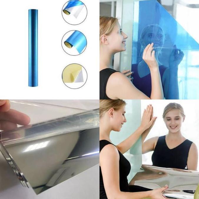 Obelik- Stiker Kaca Cermin L122Cmxp50Cm Asli 100% Cermin Tidak Tembus Pandang