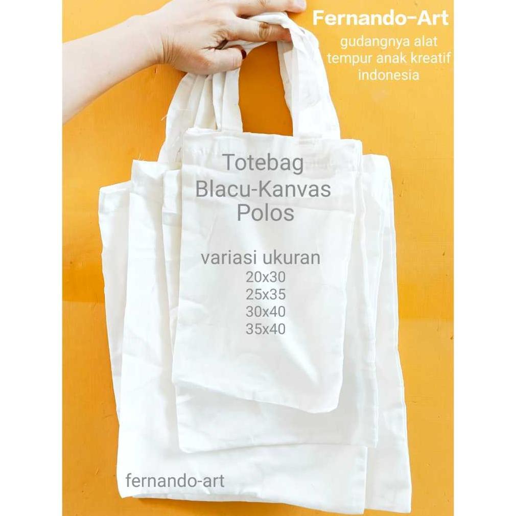 FAVORIT NB - TOTEBAG BLACU PUTIH POLOS UNTUK LUKIS / TOTEBAG BLACU PUTIH POLOS STANDARD TYPE POTRAIT