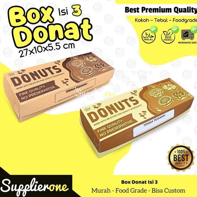 Barunih- Box Donat Isi 3 Motif 25 Pcs / Dus Donat / Kemasan Donat / Dus Bandeng / Dus Bomboloni / Do