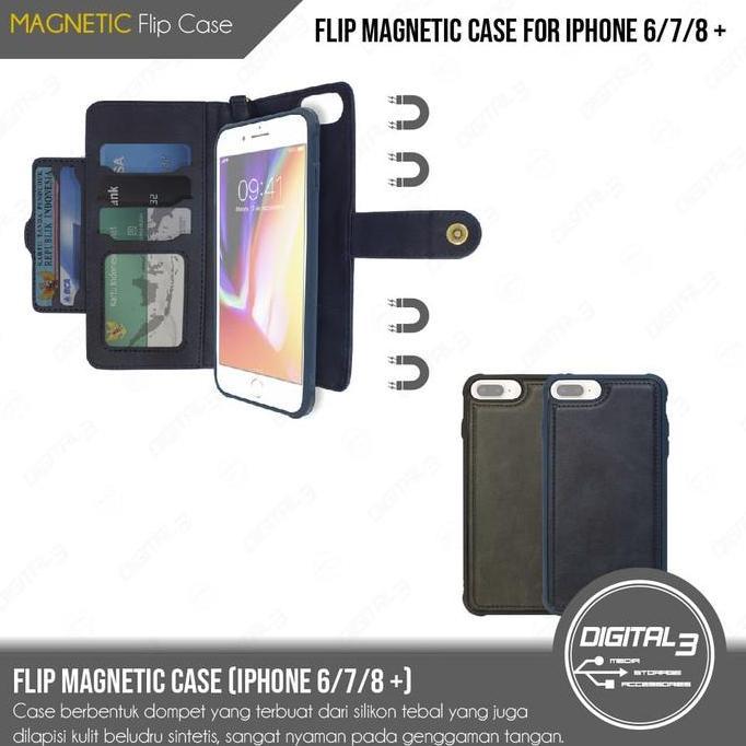TERBARU - Flip Magnet Case iPhone 7/8 Plus Casing Dompet iPhone 7/8+
