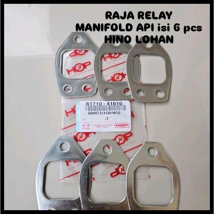 GRATIS ONGKIR PACKING EXHAUST ISI 6 PACKING MANIFOLD API HINO LOHAN JO8E FM260TI GASKET API ISI 6PC 