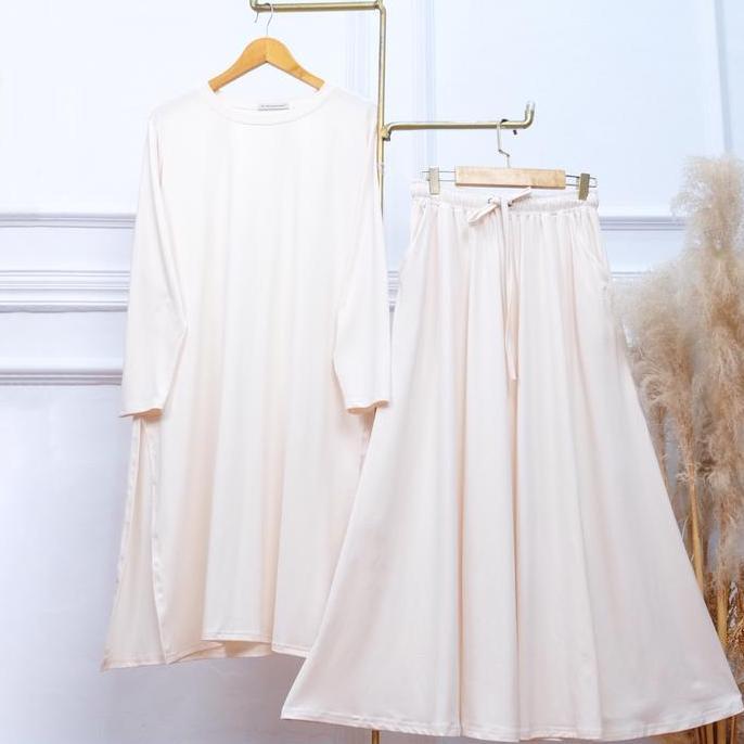 DV374 - Oneset Tunik Rok Rayon Jumbo Adem - JV Hasanah Set Tunik Rok Rayon