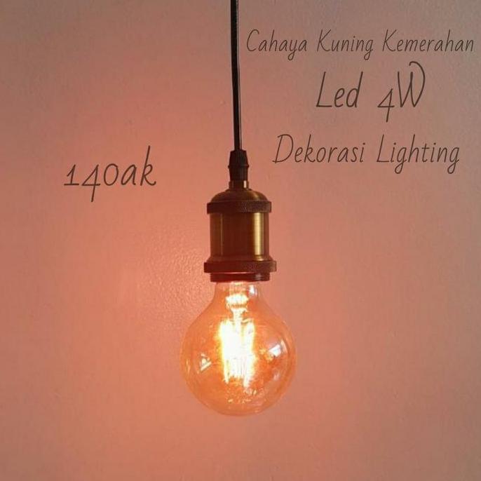 Lampu bohlam led 4watt e27 kuning kemerahan