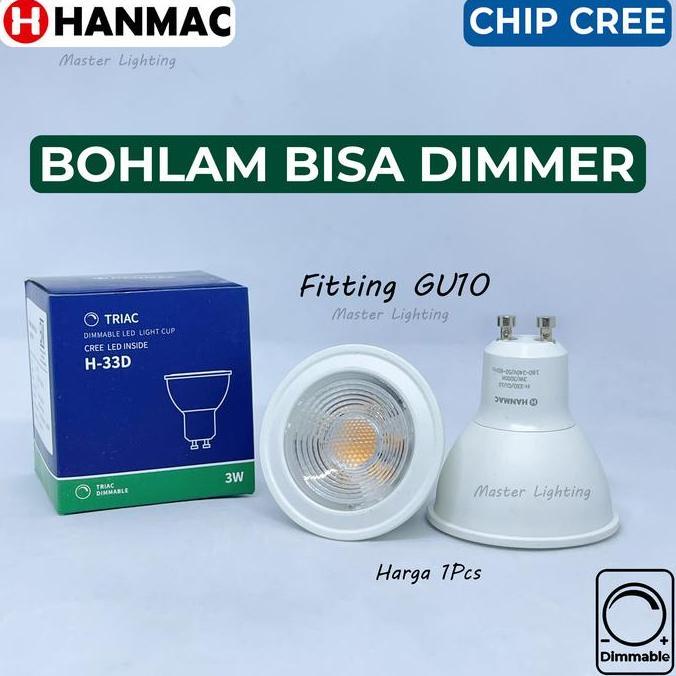 H33D H55D H77D Lampu bohlam halogen led dimmer dimmable GU10 3watt 5watt 7watt sorot spotlight 220V 