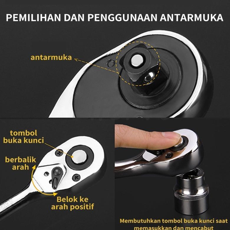 Murah Set Kunci Shock 46 In 1 Lengkap Komplit Obeng Pas  Tool Kit Alat Bengkel Service Servis Mobil 