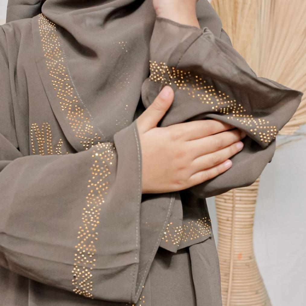 FREE ONGKIR LITTLEMALIKA X MAJIDAH ABAYA DUBAI ANAK FULL SIZE BAHAN CERUTY SET HIJAB DAN CADAR GAMIS