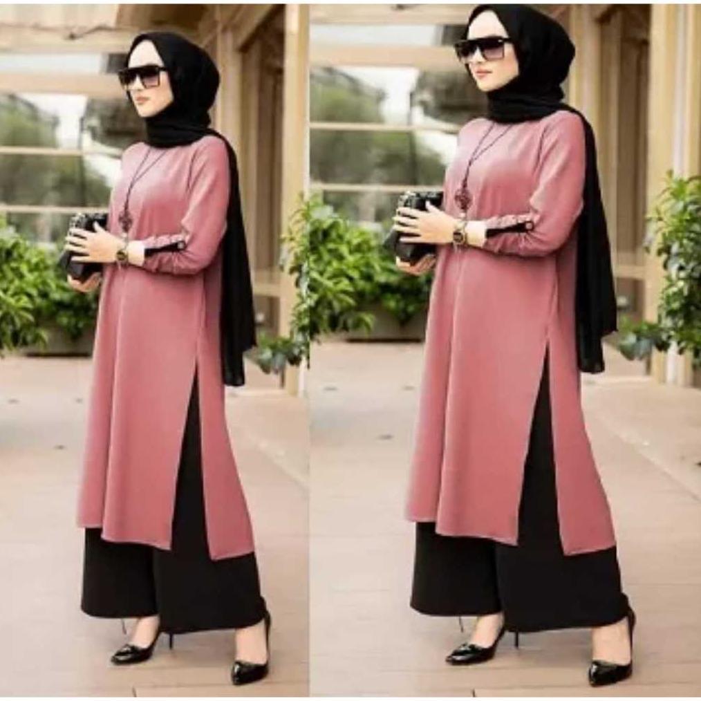 DISKON TUNIK CRINGKLE AIRFLO/TUNIK MODEL TERBARU/TUNIK KEKINIAN/BAJU KEKINIAN/BAJU LEBARAN/TUNIK LEN