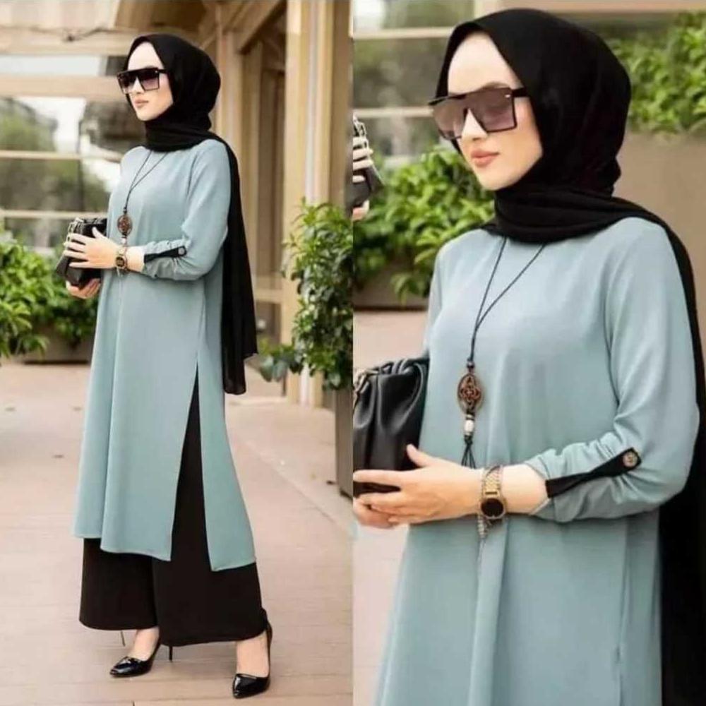 DISKON TUNIK CRINGKLE AIRFLO/TUNIK MODEL TERBARU/TUNIK KEKINIAN/BAJU KEKINIAN/BAJU LEBARAN/TUNIK LEN