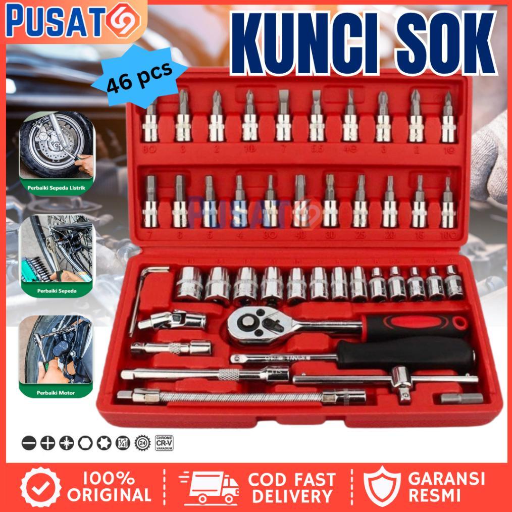 Cuci Gudang  Kunci Shock Set Tekiro Kunci L Set Lengkap Kunci Sok Pas Set Tool 46 Pcs Ring