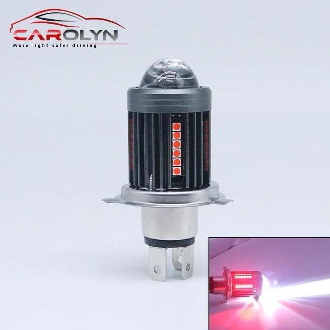 FORMEXINO Lampu LED Utama Motor Soket H4 Model Alien Laser 30 LED 2 Warna Hi / Loo 20 Watt Motorcycl