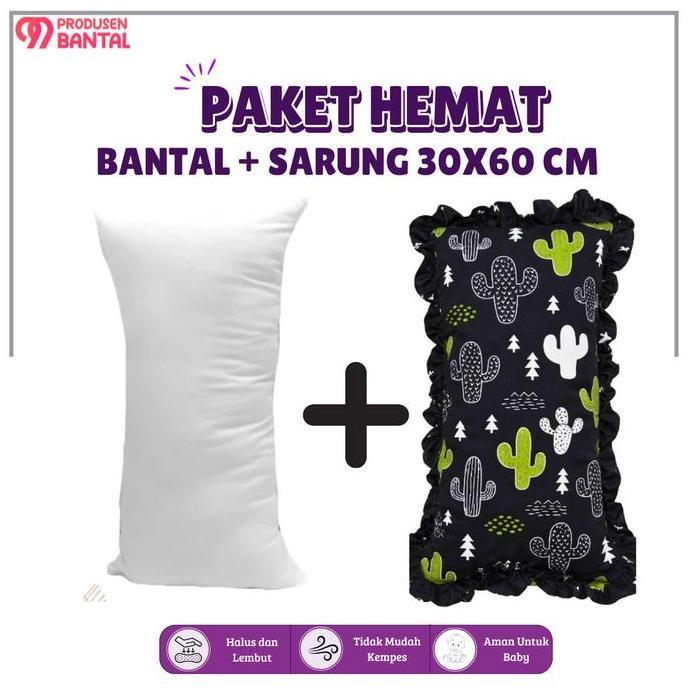 JHOZENUS Bantal+Sarung Ukuran 30x60 Bantal Tidur Imut Rumbai