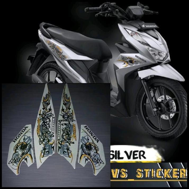 TERLARIS STRIPING LIST BODY STANDART MOTOR BEAT STREET 2021 2022 SILVER HITAM MOTORCYCLE KENDARAAN S