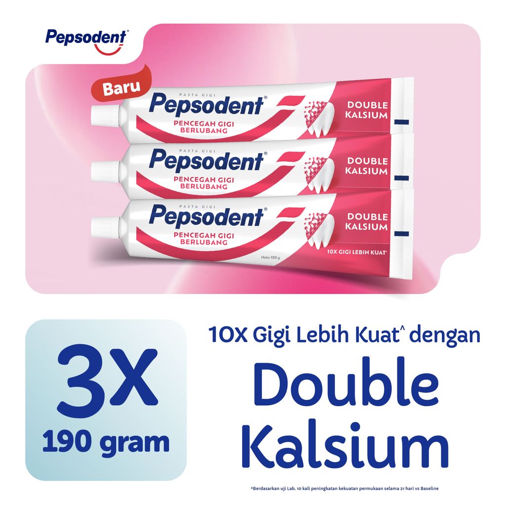 Pepsodent Pencegah Gigi Berlubang Pasta Gigi 190 G - Triplepack