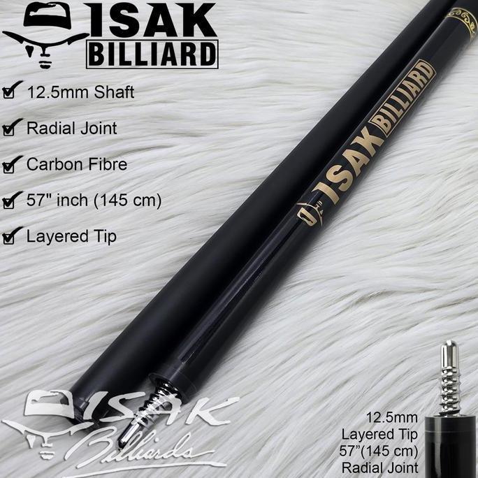 ISAK Billiard Carbon Cue - Radial Hat Logo Low Deflection Stick Billiard