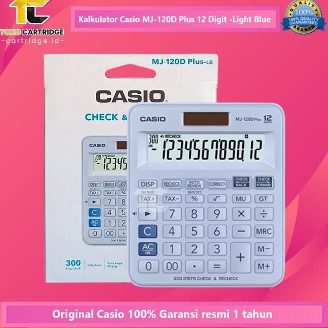 Kalkulator Casio MJ-120D Desktop Check Correct Plus 12 Digits Calculator Meja Mini MJ 120D 12 Digit 