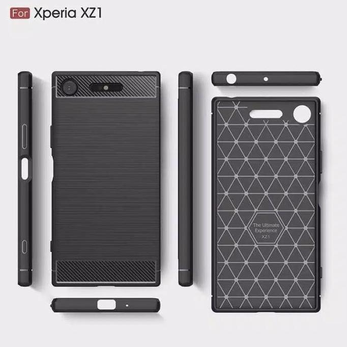 Case Sony Xperia XZ1 5.2 inc TPU Soft Case Brushed Carbon Sony XZ1