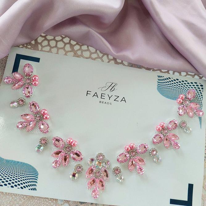 Payet Rangkai Leher F Payet Pinggang Bisa Custom Warna Elegant Renda Ritsleting Anyaman Mutiara