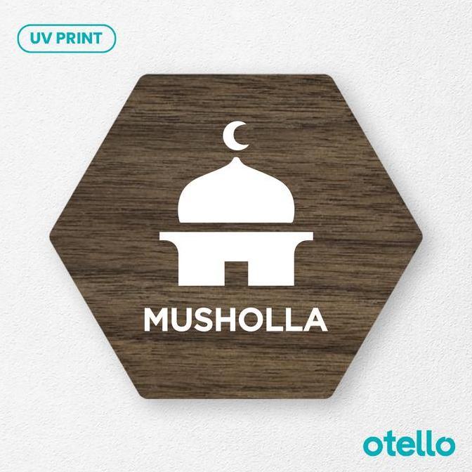 Promo Signage Musholla Sign Board Kayu Label Papan Nama Masjid Mushola Plang Diskon