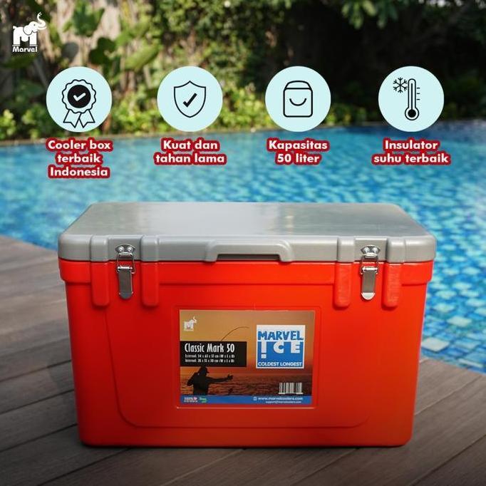 Cooler Box 50 L / Marvel Cool es batu kristal mancing marina coolbox BISA GOSEND