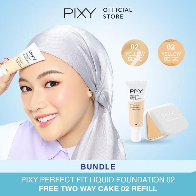 Cakep- (Beli 1 Dapat 2) Paket Pixy Foundation + Dapat Refil Bedak Pixy Perfect Fit / Bundle Pixy Pef