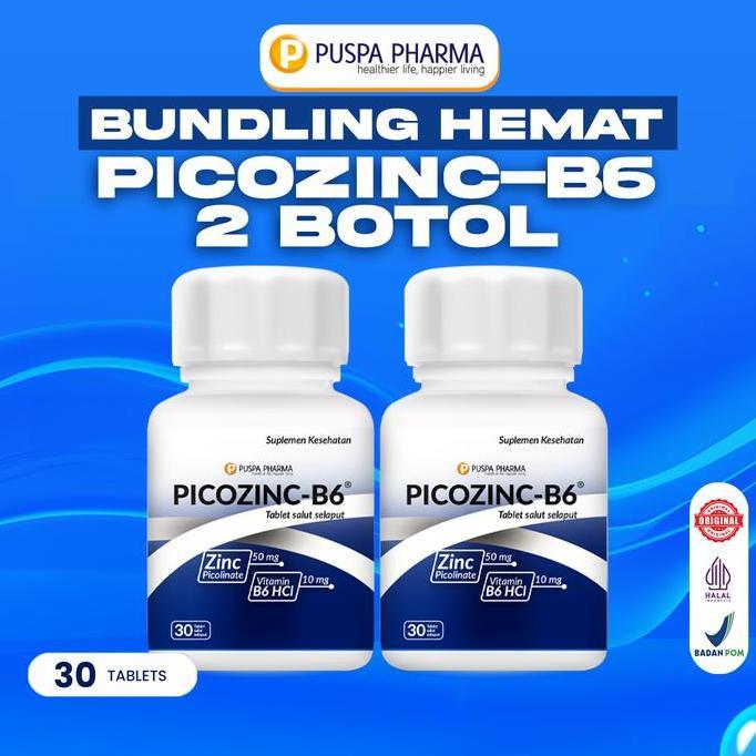 Fit- Promo Hemat  Picozinc-B6 - Zinc Picolinate 50Mg + B6 (Dapat 2 Box) - Vitamin & Mineral