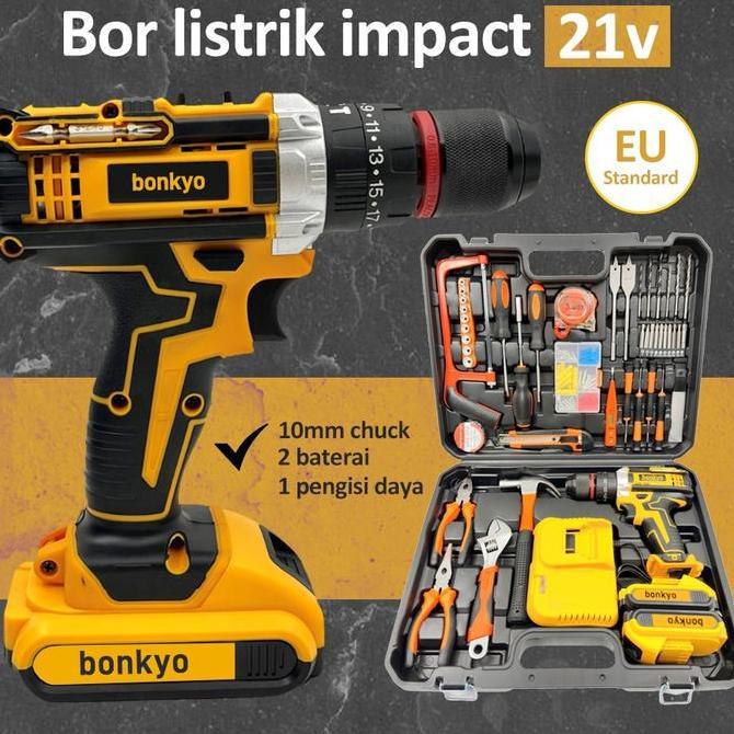 JUPRISYAHPU - POPIC MESIN  BOR BATERAI  BOR  IMPACT  SET  BOR  LISTRIK  KOTAK  PERALATAN  MULTIFUNGS