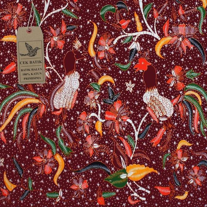 Kain Batik - Motif Ayam Jago Madura (Marun)